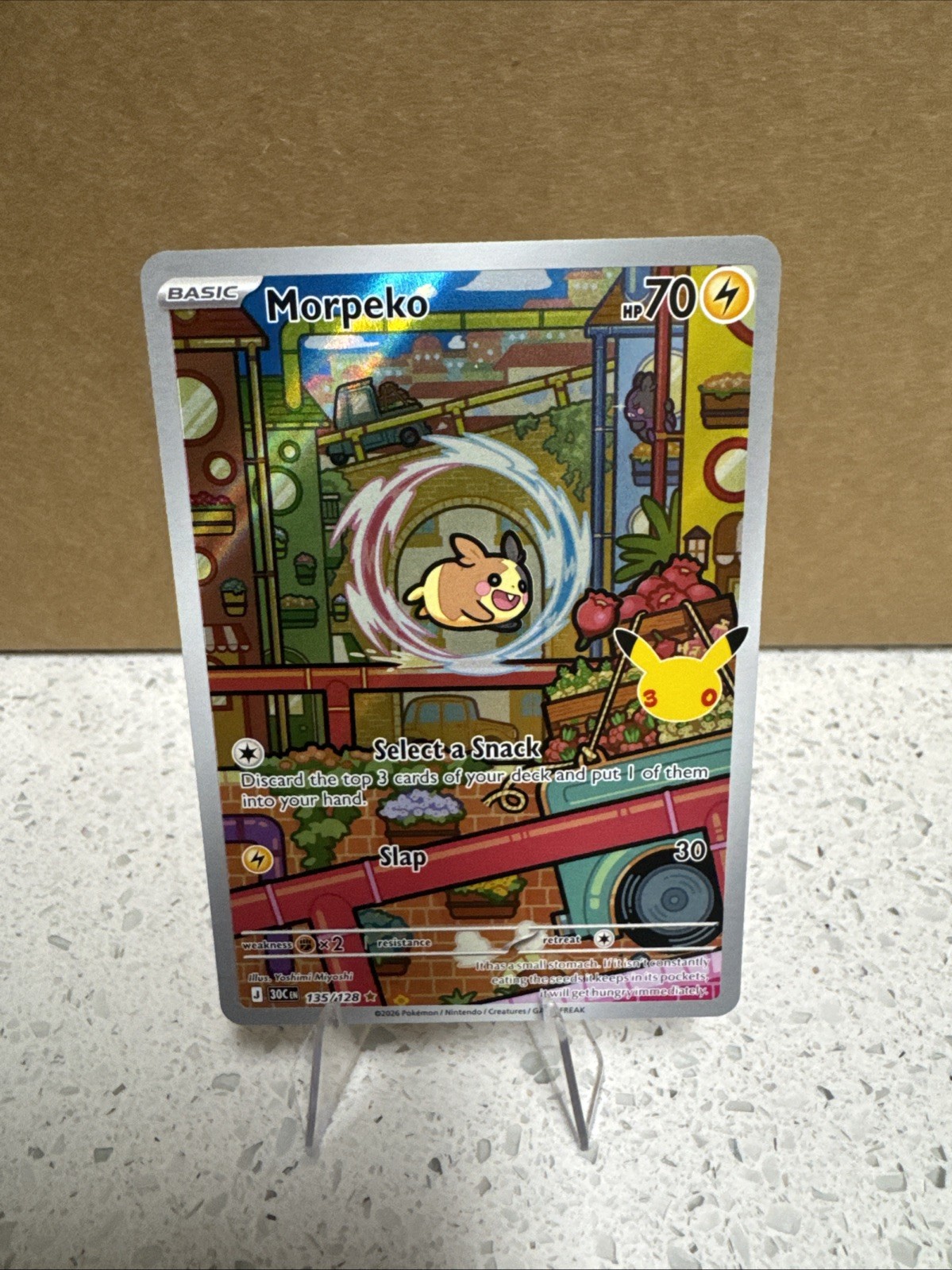 Pokemon TCG: Morpeko 135/128 ME: 30th Celebration Illustration Rare Holo NM
