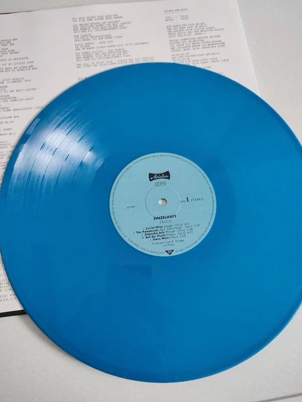 Falco Einzelhaft LP Schallplatte blaues Vinyl Mint Neu