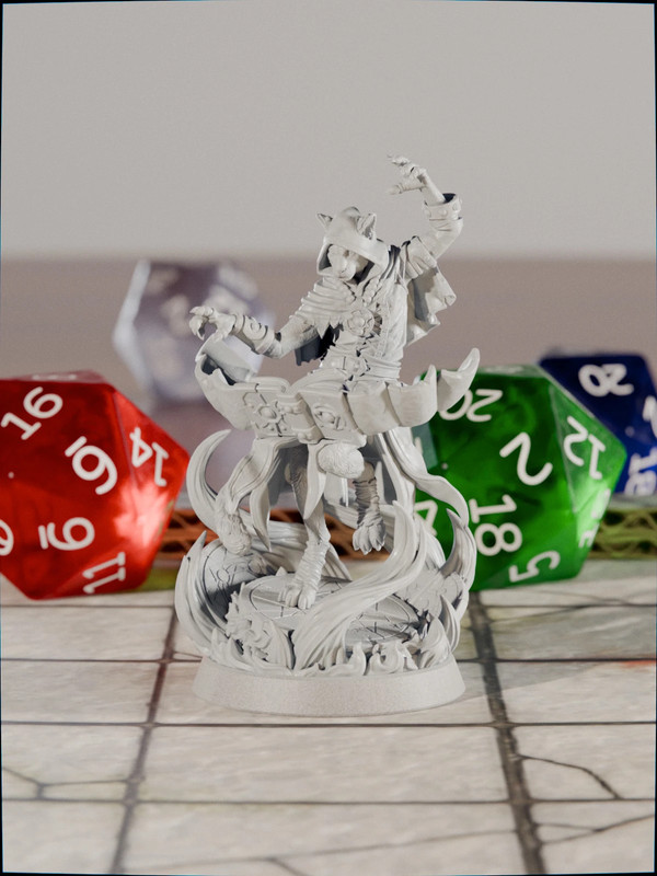 Miniatura 32mm in resina per D&D / GdR – 030 - Tabaxi Mostro/Nemico – Stampata in 3D