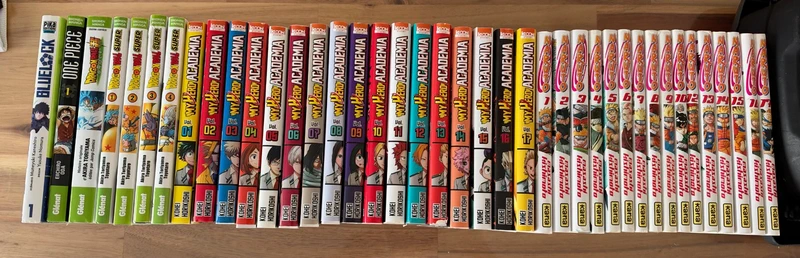 Livre manga naruto, my hero academia, dbz