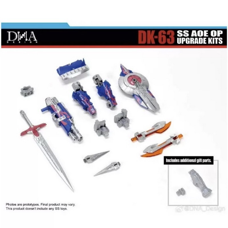 DNA Design DK-63W Kit di aggiornamento per SS AOE Optimus Prime Sword Shield - senza figura