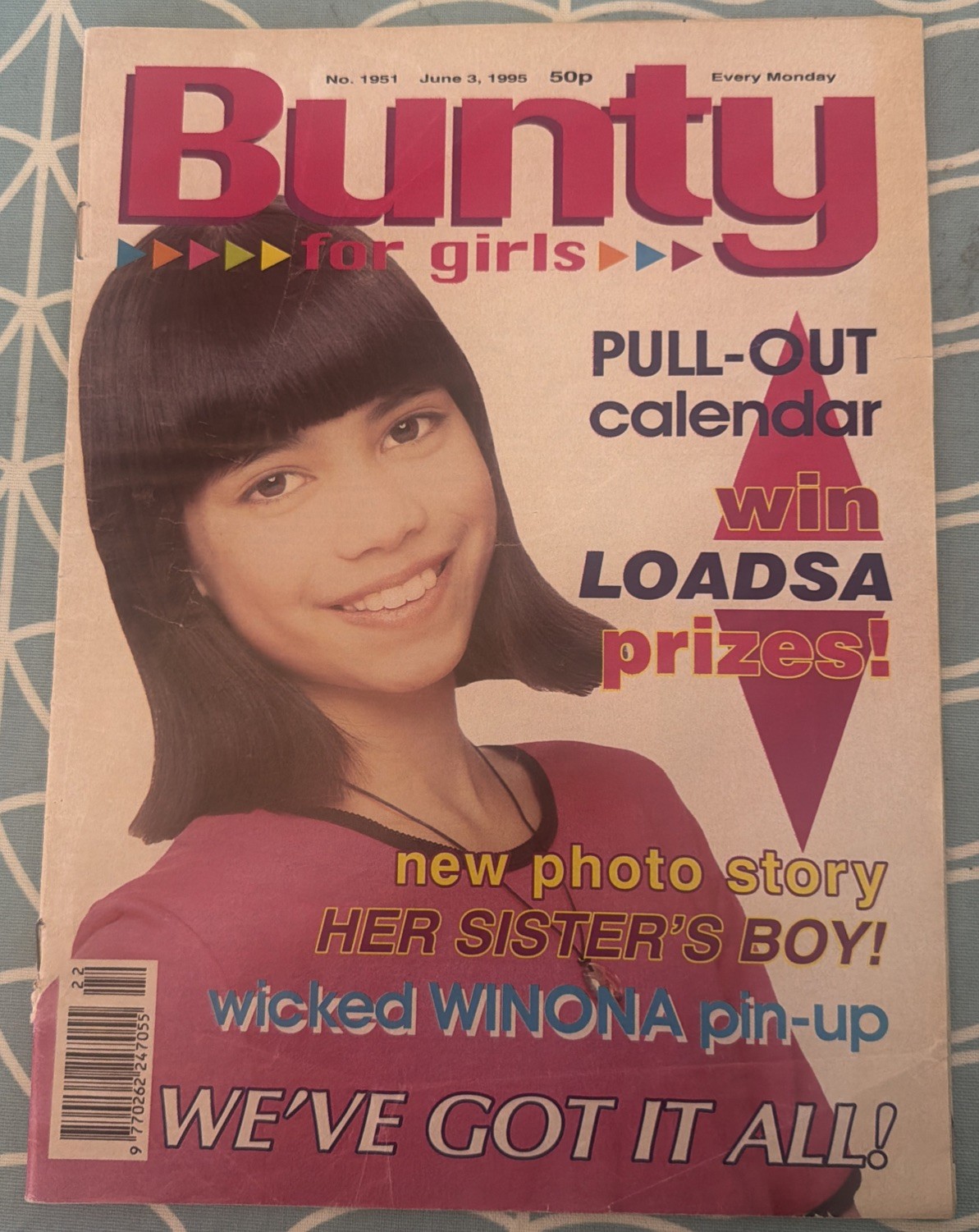 BUNTY COMIC 3 JUNE 1995 - WINONA RYDER - Stranger things - gift idea 90’s girls 