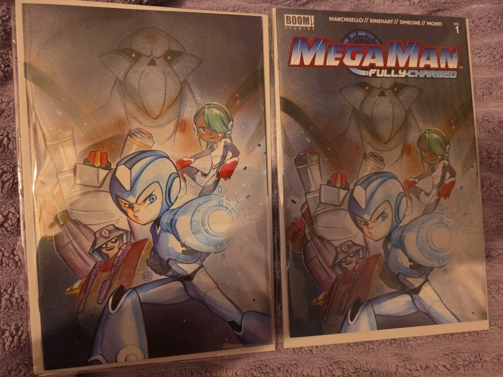 Mega Man Fully Charged #1 Peach Momoko Virgin And Trade Variant