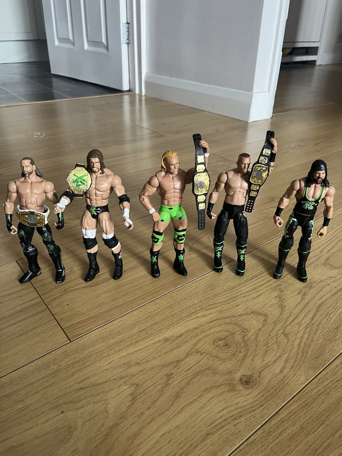 WWE Custom Elite DX Wrestling Figures With Title Belts Mattel