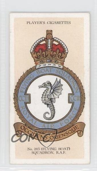 1939 Distintivi RAF Giocatore Tabacco No Motto Indietro 203 (Barca Volante) Squadrone 11pj