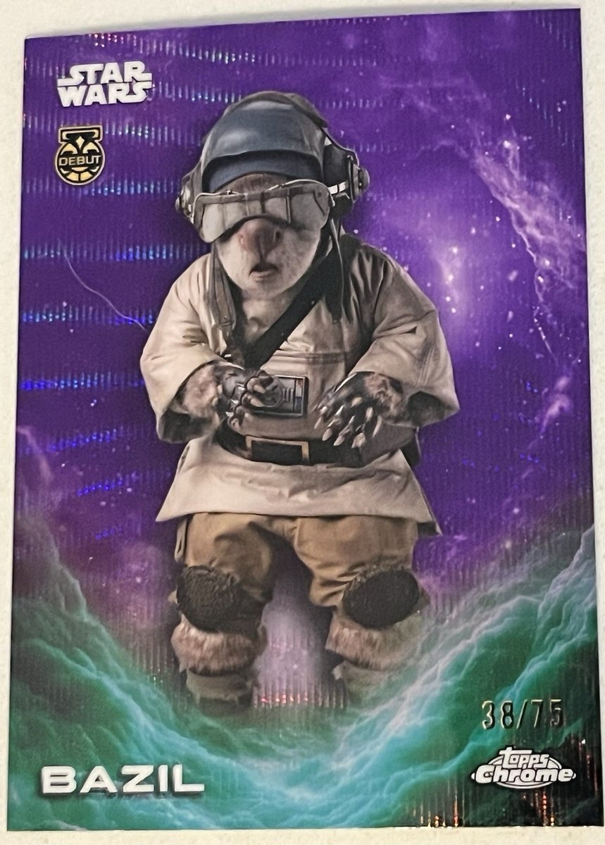 2025 Topps Chrome Star Wars Bazil The Acolyte Green Refractor # /75 DEBUT CE-2