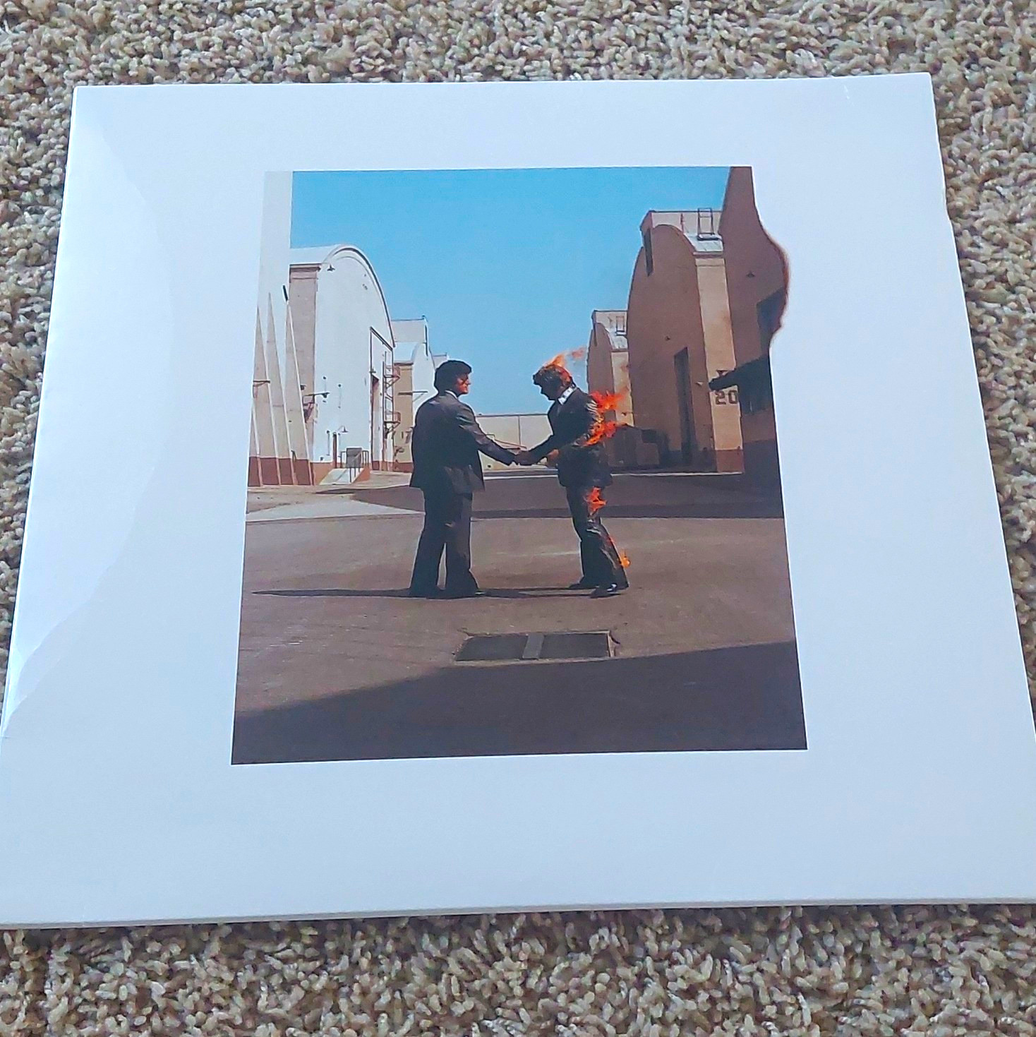VG+ Pink Floyd Wish You Were Here Harvest 12" Black Vinyl LP Postcard
