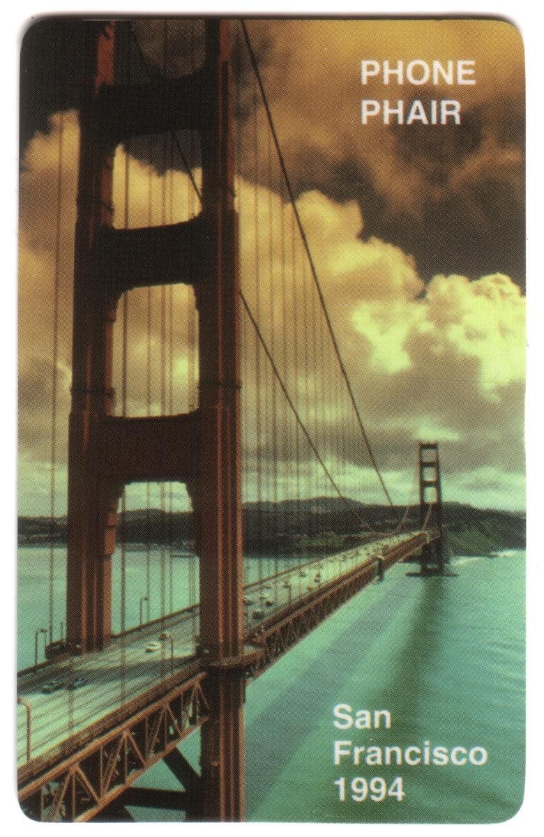Phone Phair San Francisco 1994 (bandiere e ponte) in buste set di 4 schede telefoniche