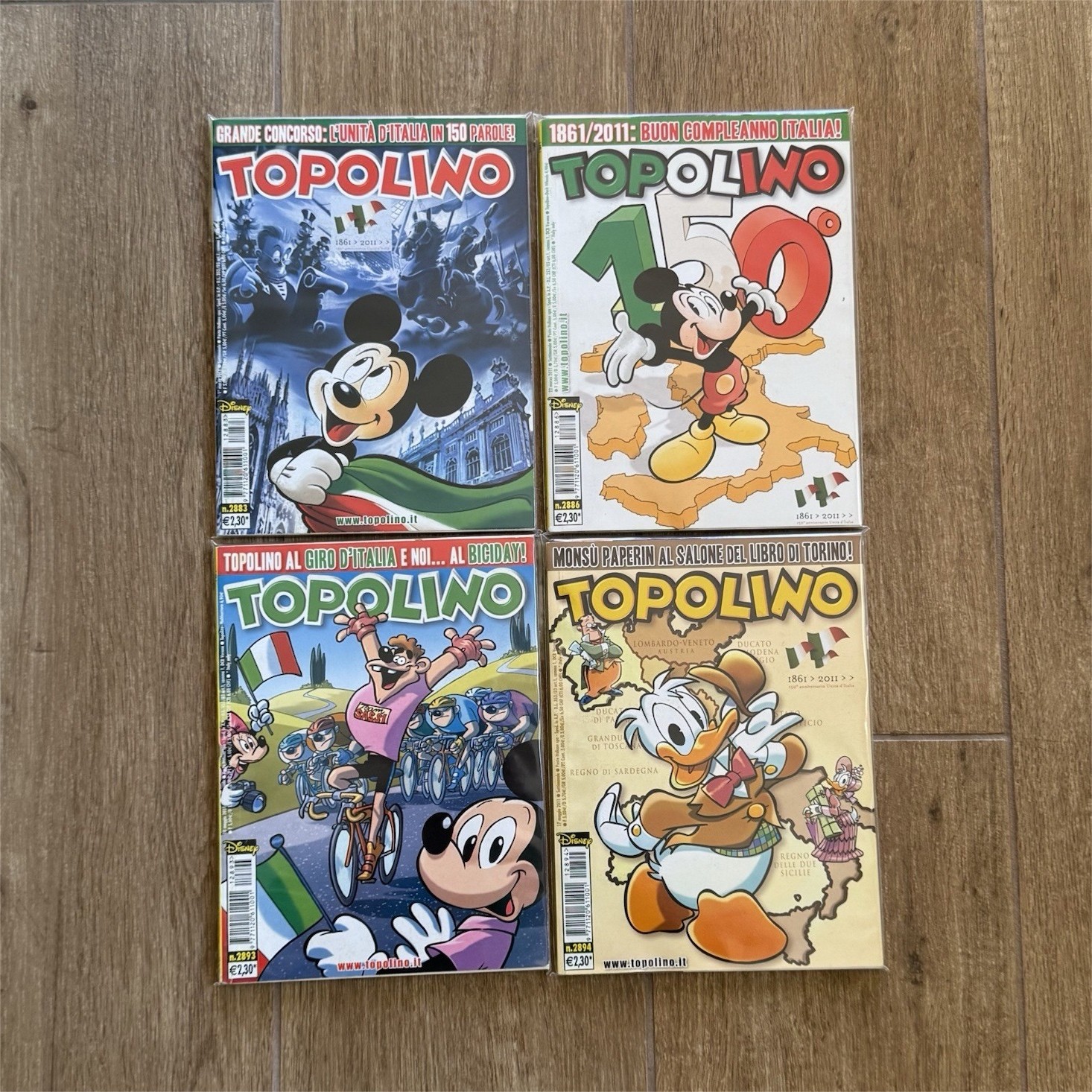 Lotto 4 fumetti topolino unità d���Italia