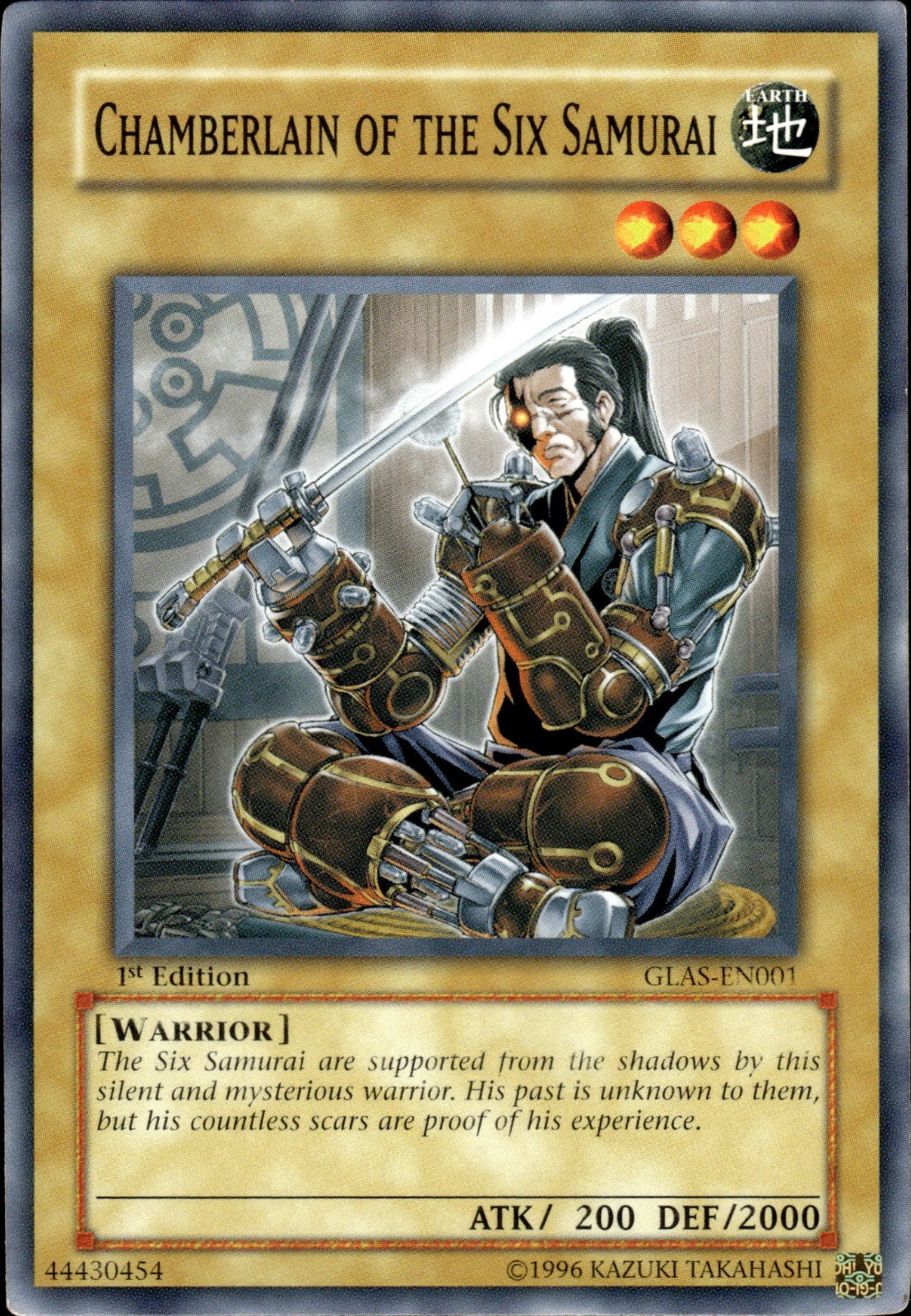 Chamberlain Of The Six Samurai - 1st Edition GLAS-EN001 - LP - YuGiOh