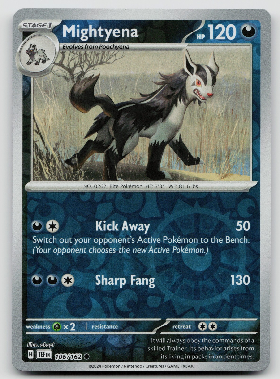 Mightyena 106/162 Temporal Forces Common Reverse Holo Pokemon TCG [LP]