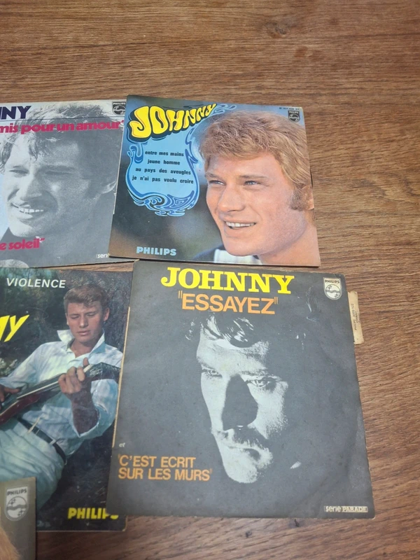Lot de disques Johnny Hallyday