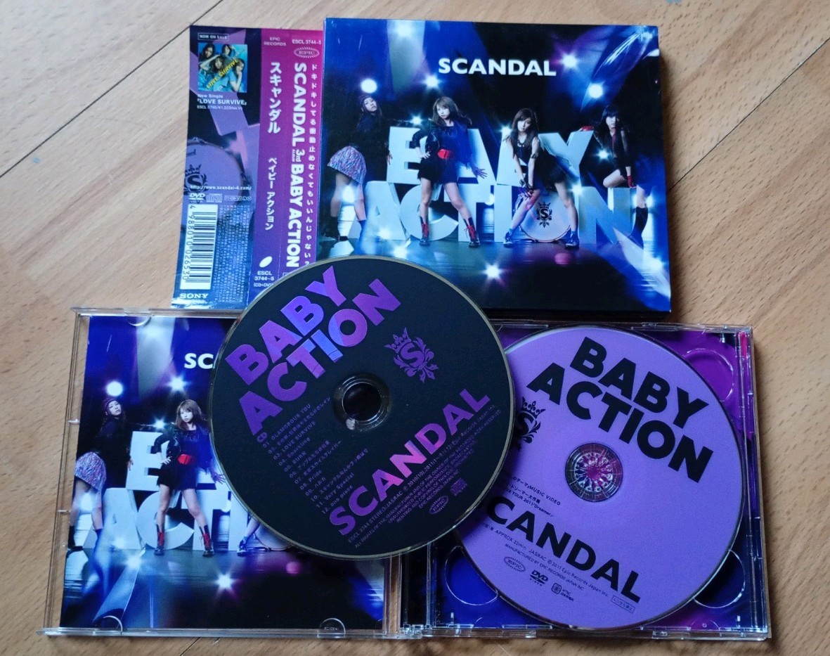 SCANDAL - BABY ACTION - 🇯🇵 JAPANESE CD + DVD SET (2111) - W/ OBI + SLIPCASE 