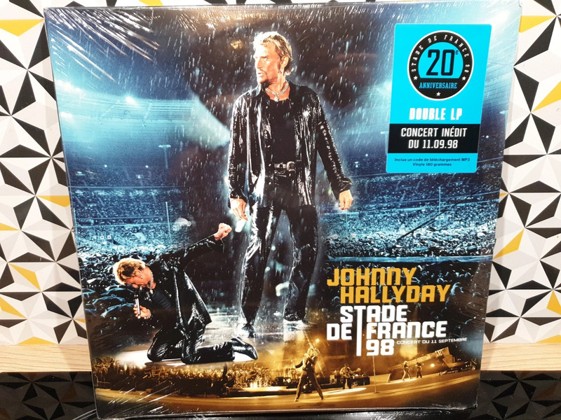 Double vinyle 33T Johnny Hallyday - Stade de France 11 septembre 98 (NEUF sous blister) 2018
