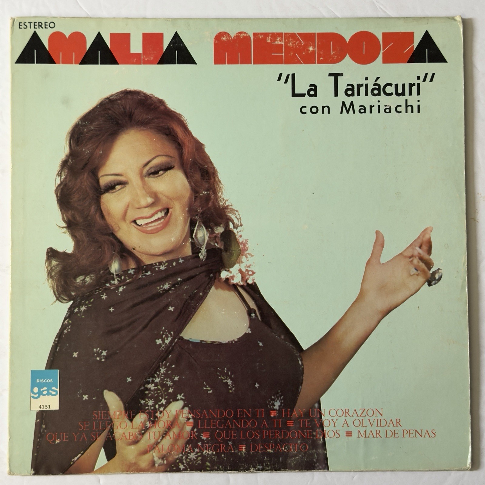 Amalia Mendoza~”La Tariácuri" Con Mariachi~1976 Ranchera / Latin Folk~Vinyl LP
