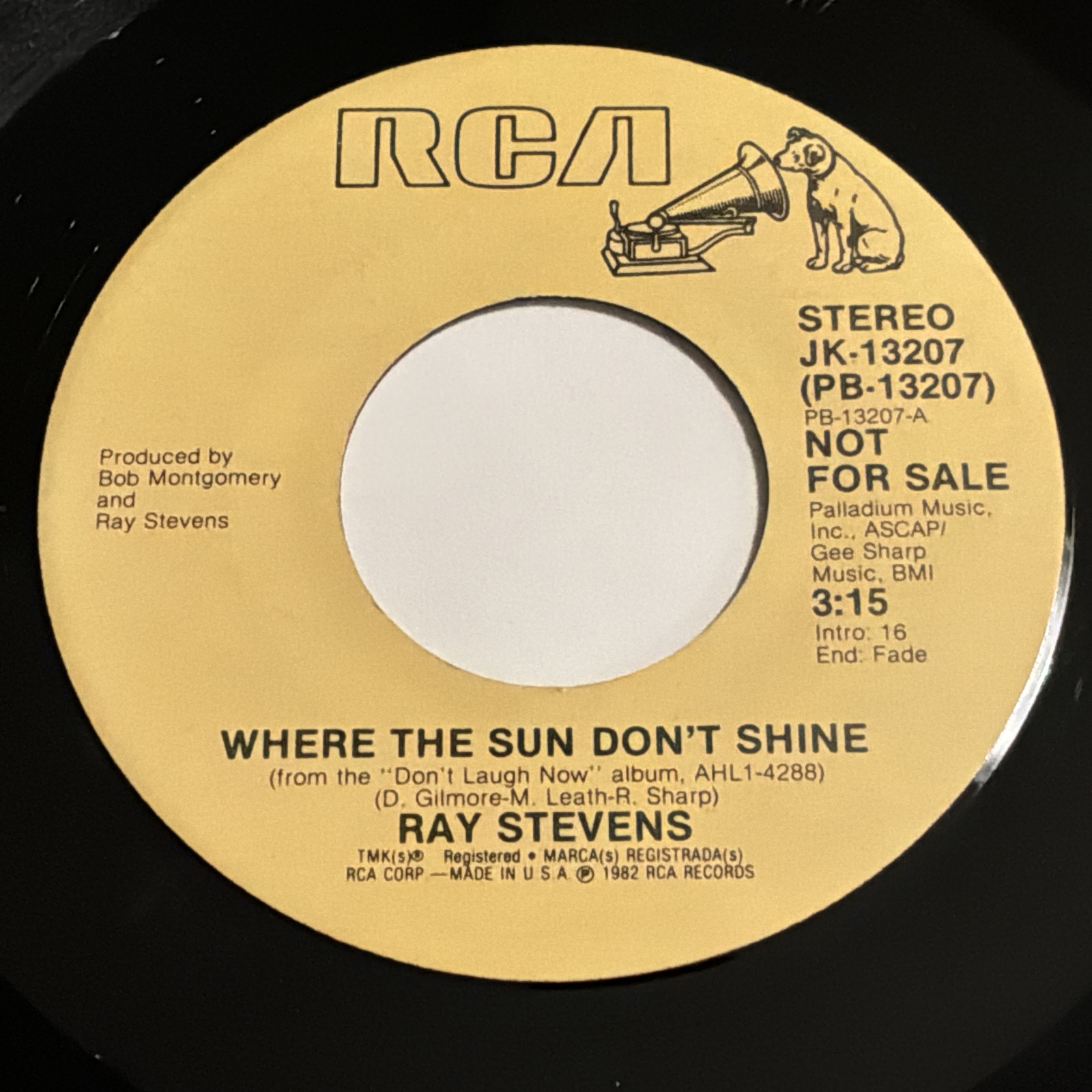 Ray Stevens: Where The Sun Don't Shine / (Same) 45 - RCA
