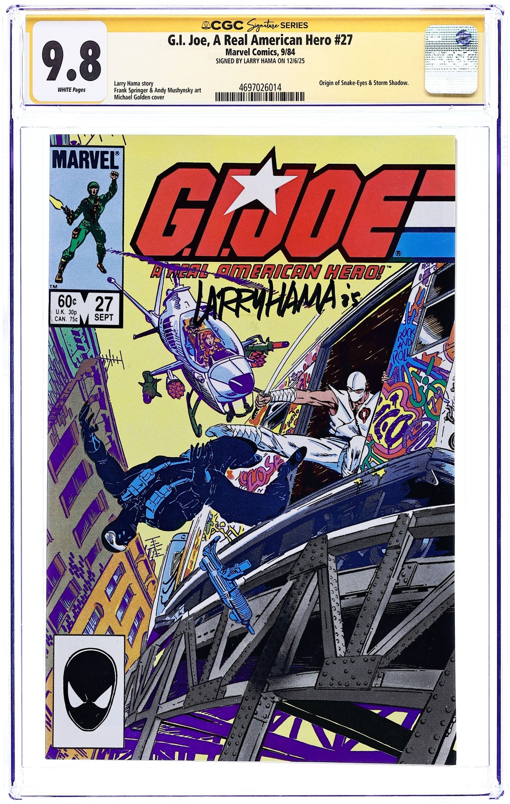 GI Joe A Real American Hero #27 CGC 9.8 SS Hama 1984 4697026014