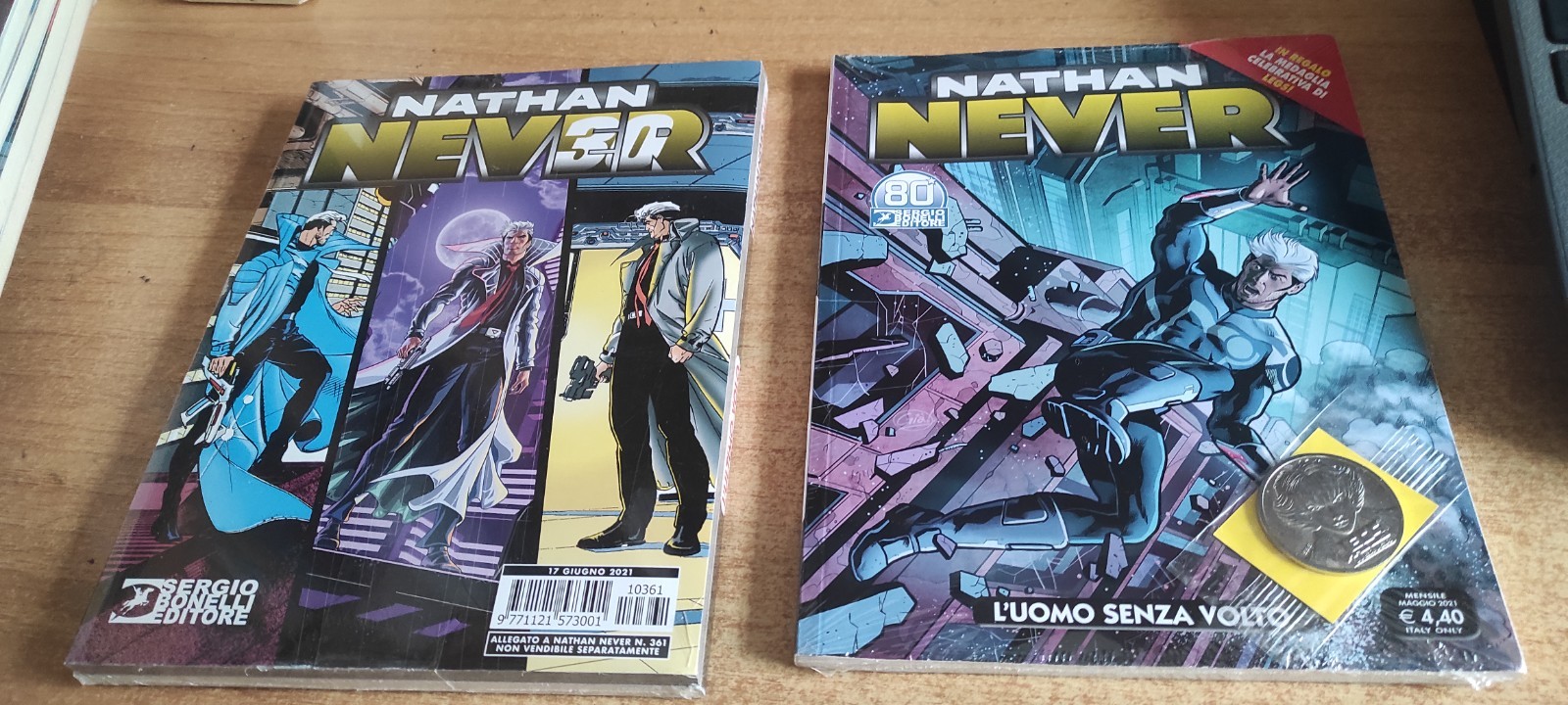 BONELLI - NATHAN NEVER - N. 360 CON MEDAGLIA- 361 CON ALBO COPERTINE -BLISTERATI