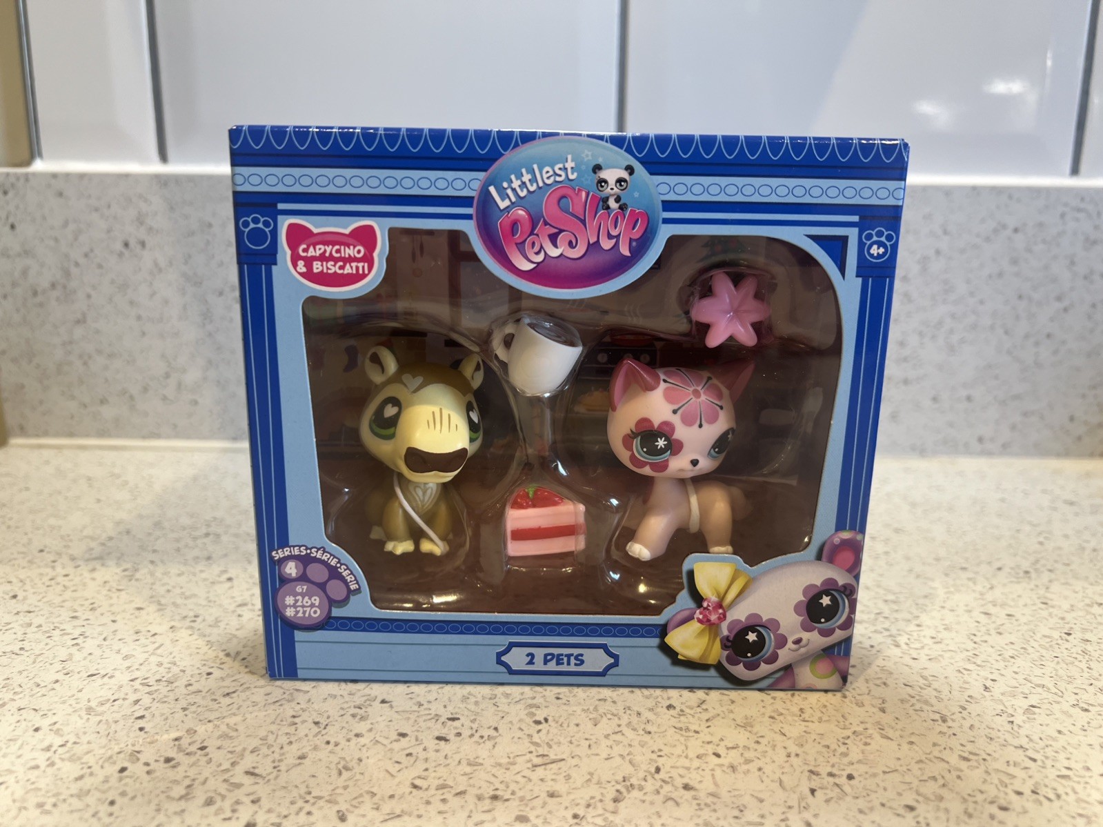 Littlest Pet Shop G7, Serie 4, Capybara e coppie di animali domestici per gatti a pelo corto #269, #270