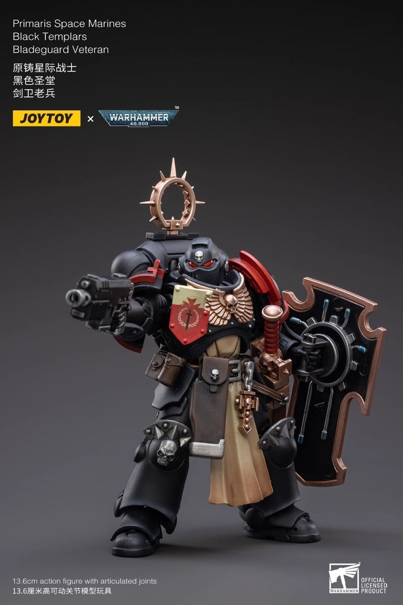 JOYTOY Warhammer 40k Black Templars Bladeguard Veteran 1/18 JT2801