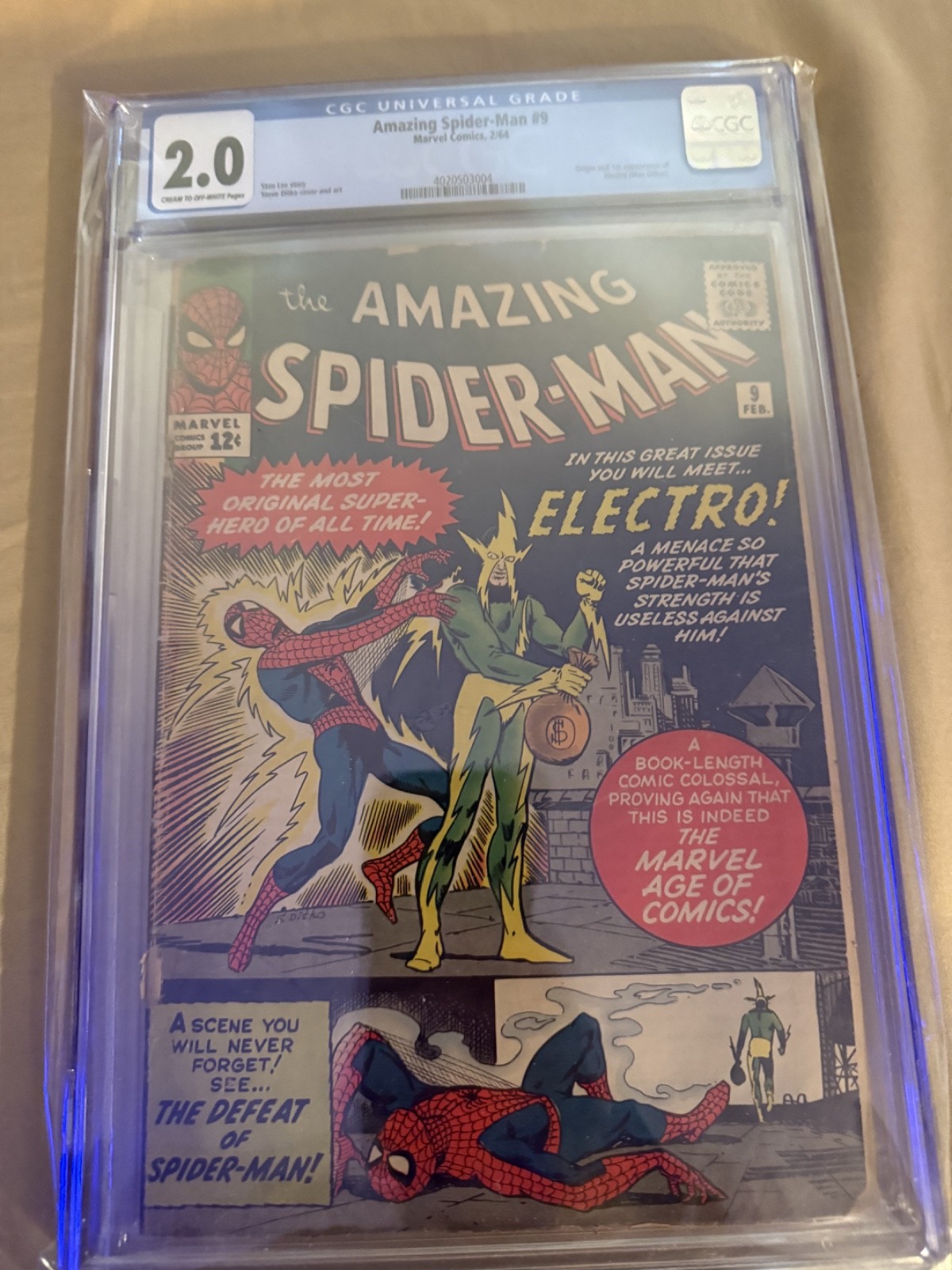 Amazing Spider-Man #9 CGC 2.0 1° Electro