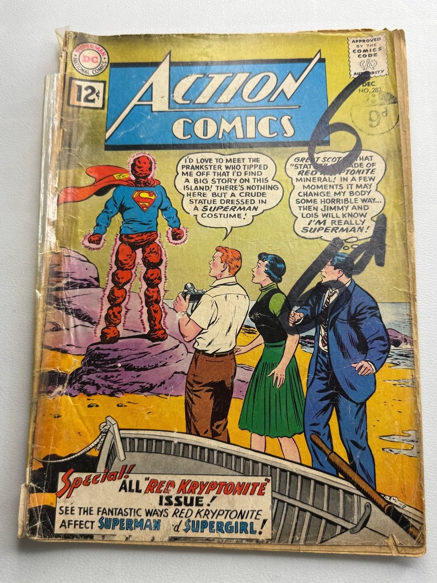 DC Action Comics Issue No. 283 December 1961 Red Kryptonite Special Vintage Book