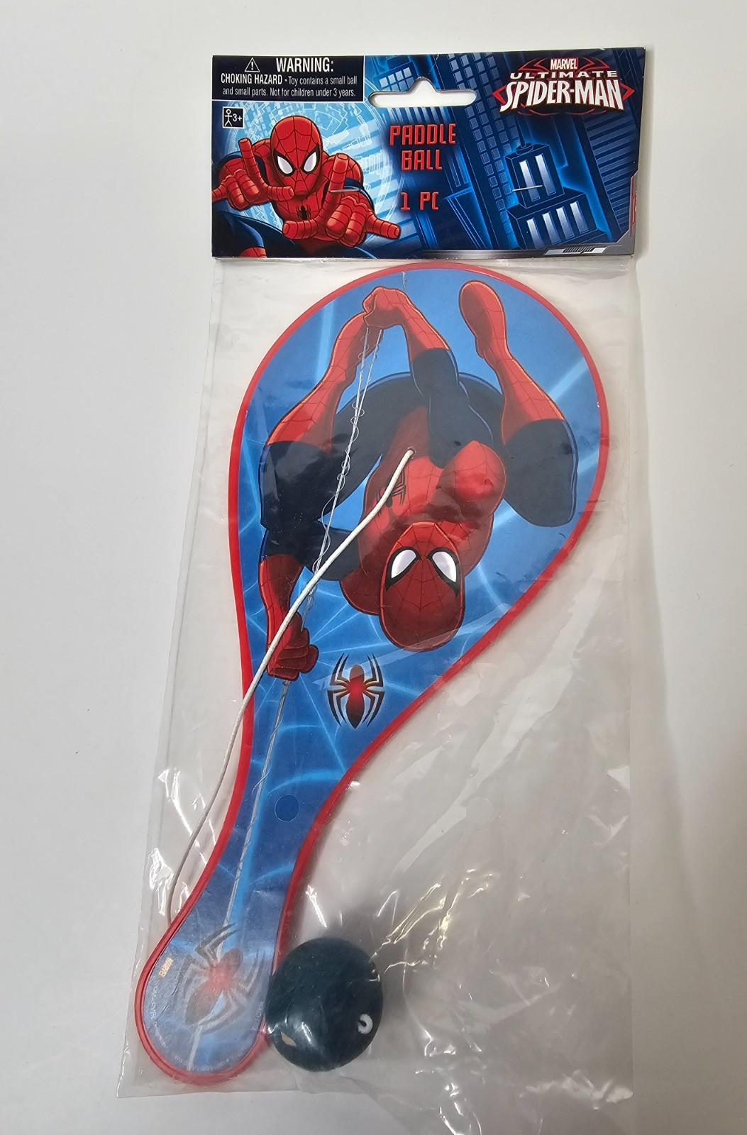 Palla da paddle Marvel Ultimate Spider-man giocattolo nuova in confezione