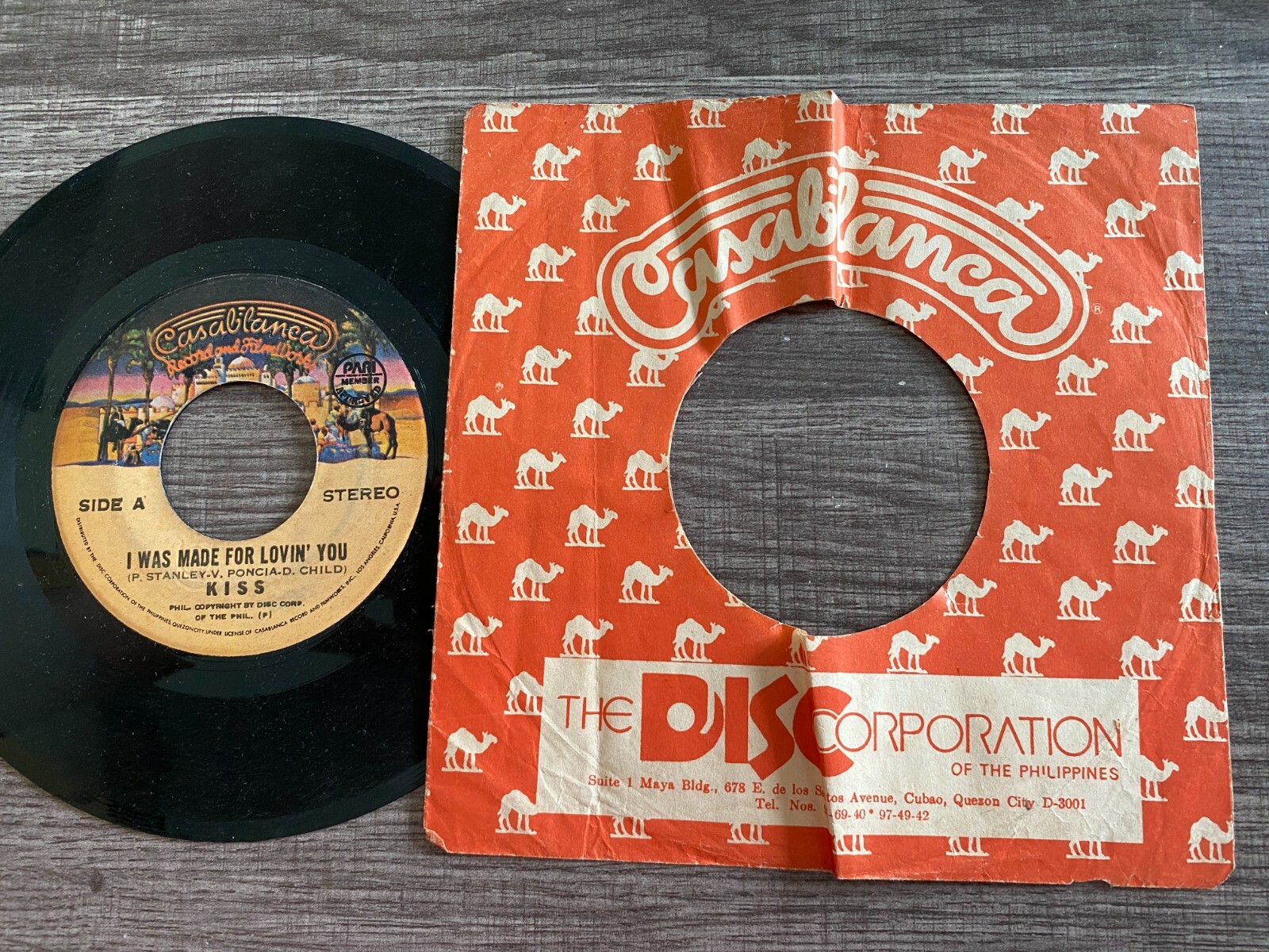 Kiss 45 rpm Philippines 7" i was made for loving you