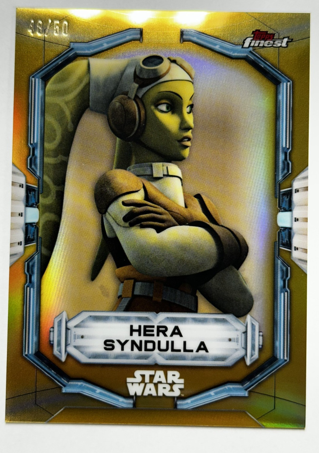 2022 Topps Star Wars Finest Hera Syndulla rifrattore oro /50