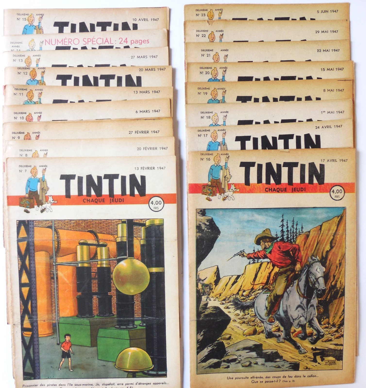 Équivalent Recueil « Tintin » belge n° 2 (fascicules n° 7-n° 23) /TBE