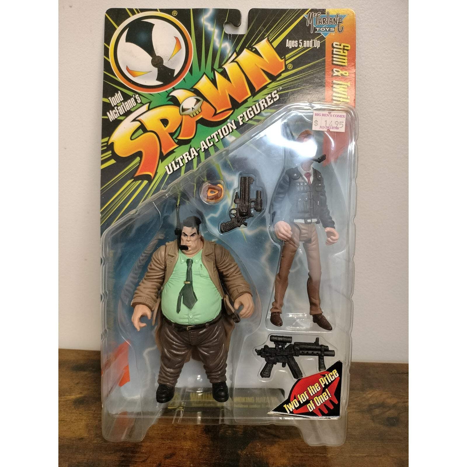1996 McFarlane Spawn Series 7 Sam & Twitch Headset Variant Figure 2-Pack Sealed