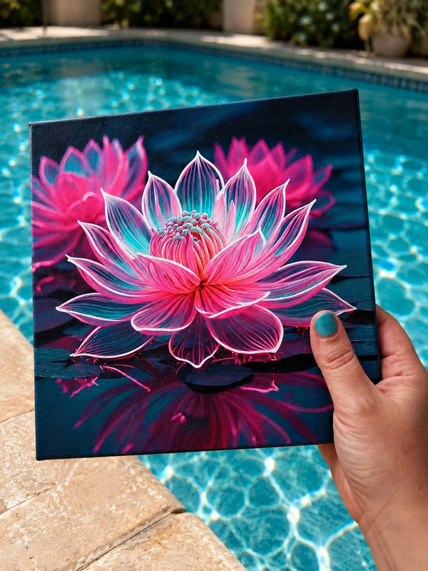 Kit complet à faire lotus fluorescent 🌸 peintures diamants 💎