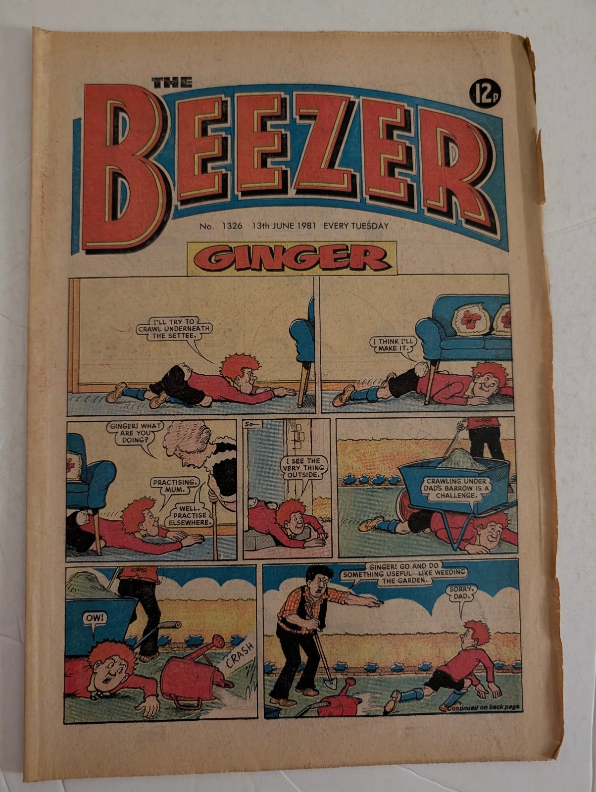 The Beezer Comic No 1326, June 13th 1981.