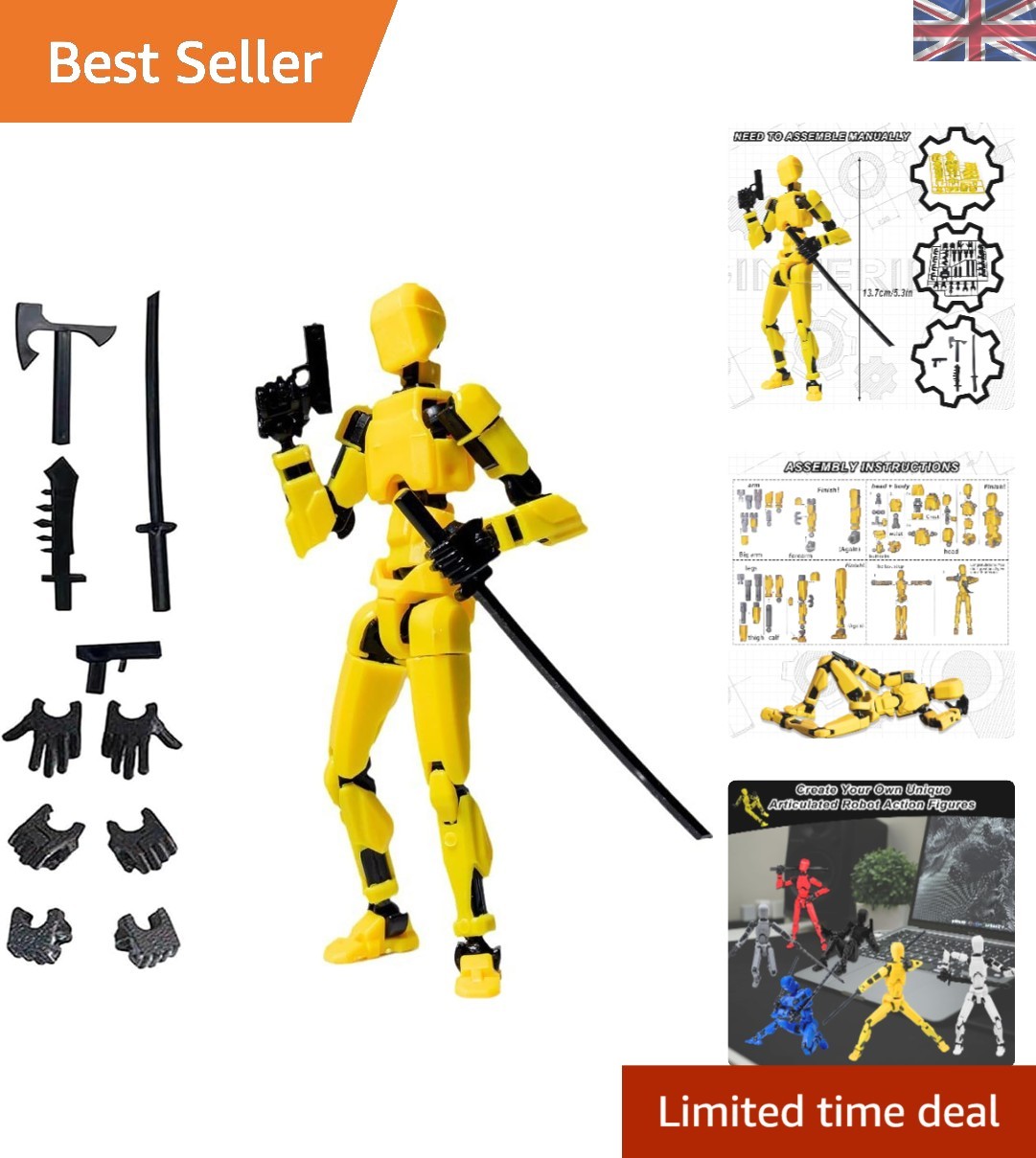 3D Printed Moveable Joints Robot，Finger Exercising Toys Assembly Set，Multi Joint