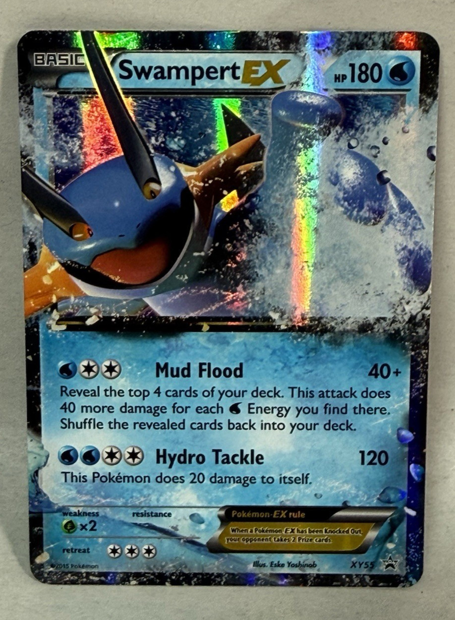 Pokemon Swampert EX XY55 Black Star Promo Holo 2015 quasi come nuovo
