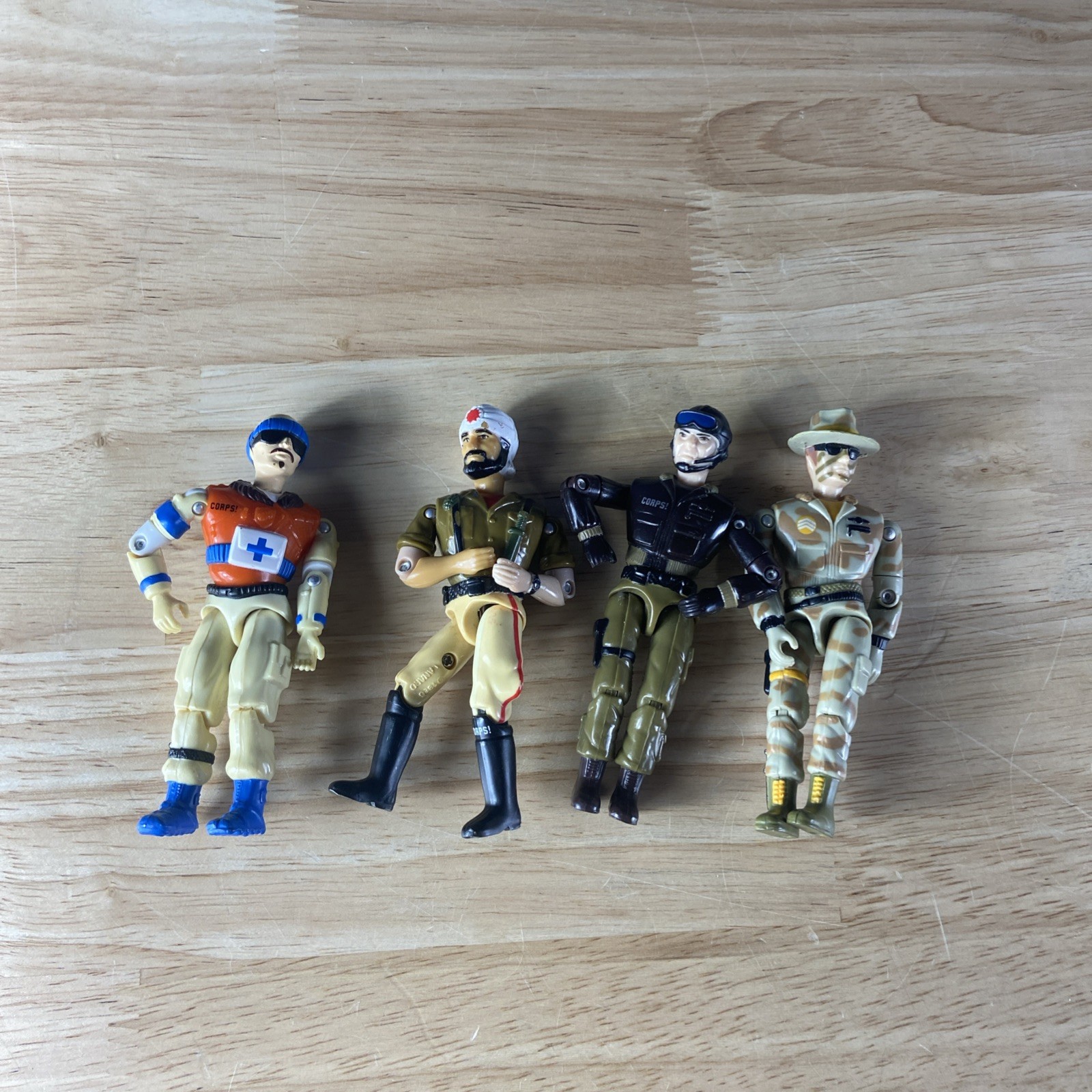 Lotto di 4 figurine Lanard vintage The Corps 1990