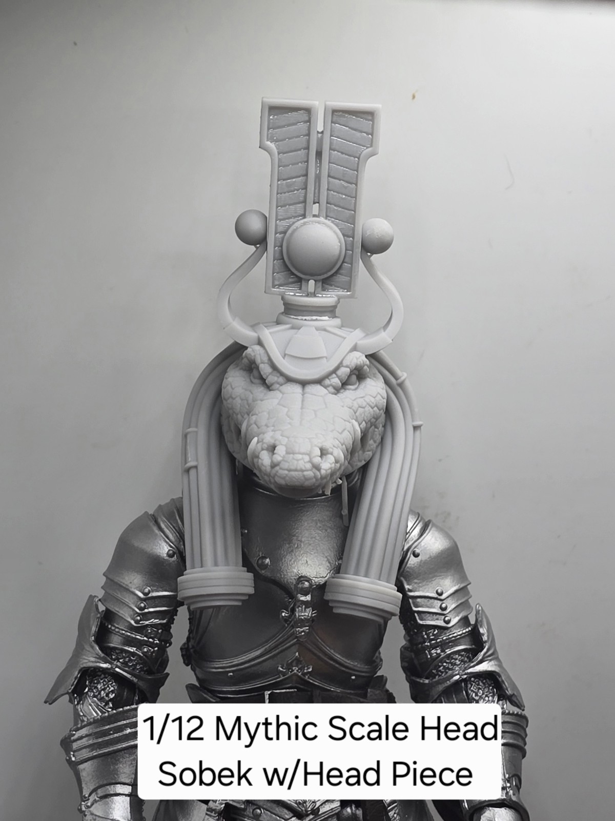 3d Printed EGYPTIAN SOBEK HEAD#2 1.0 Headsculpt For Mythic Legions 1/12 figure 