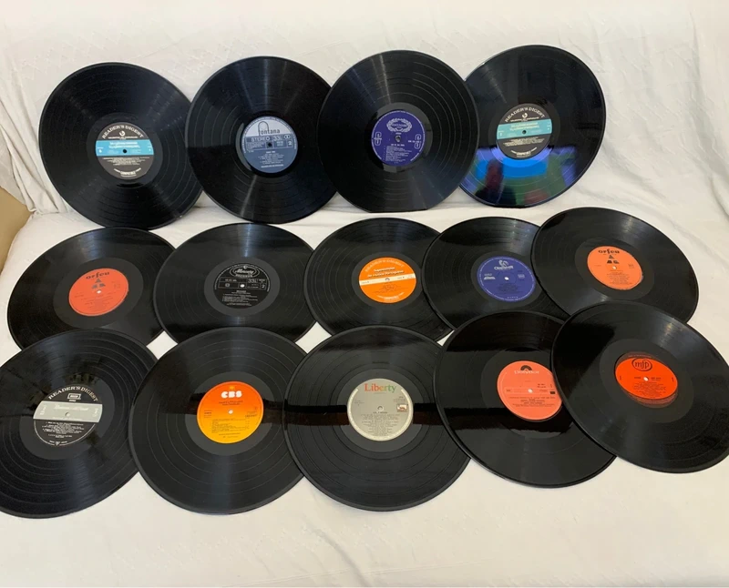 Discos de vinil lp riscados para decoração ou outros afins