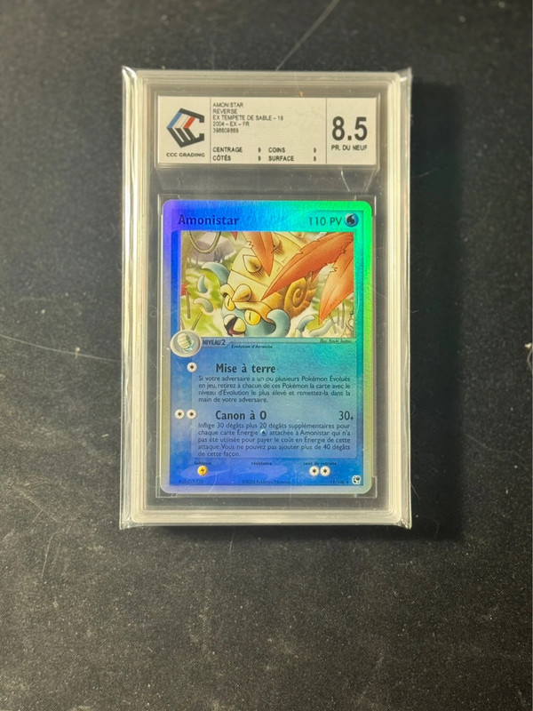 Amonistar Reverse 19/100 CCC 8.5 Carte Pokémon FR EX Tempête de Sable