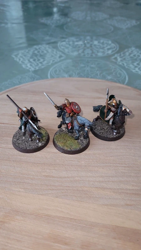 Set Eomer con due cavalieri di Rohan. Il Signore degli Anelli