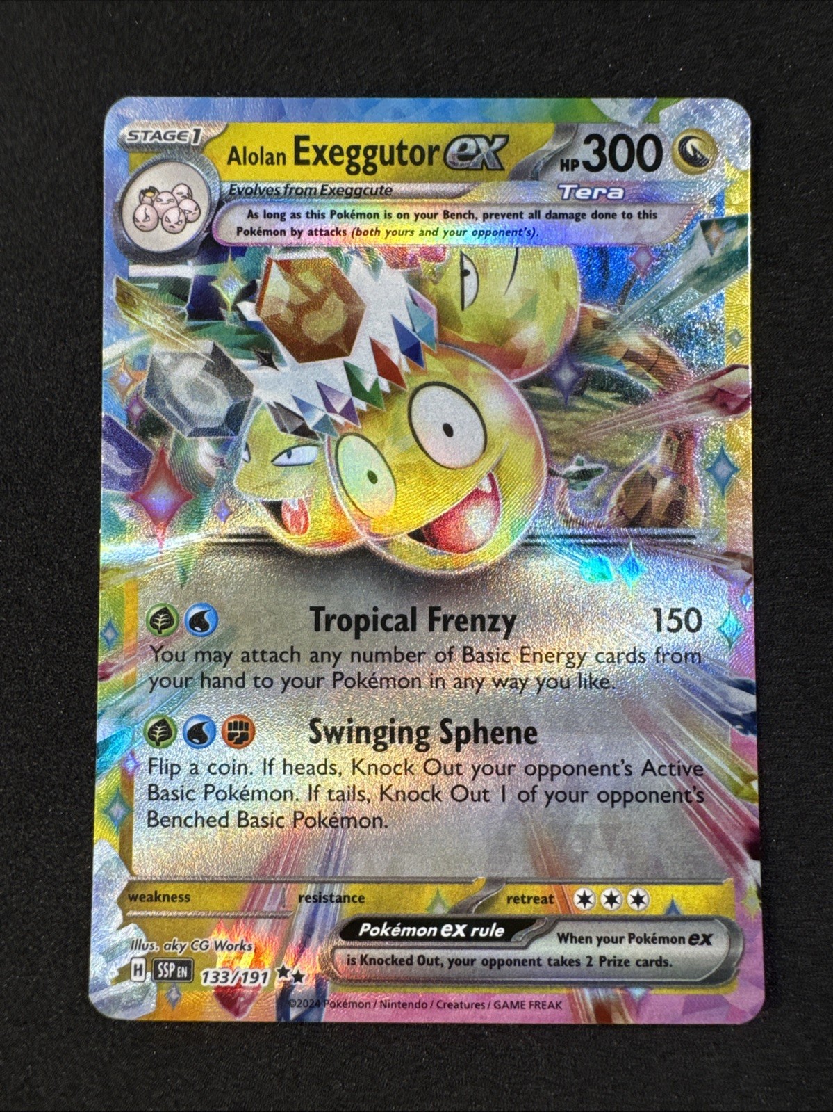 Alolan Exeggutor ex 133/191 Sv08: Surging Sparks Holo Pokemon