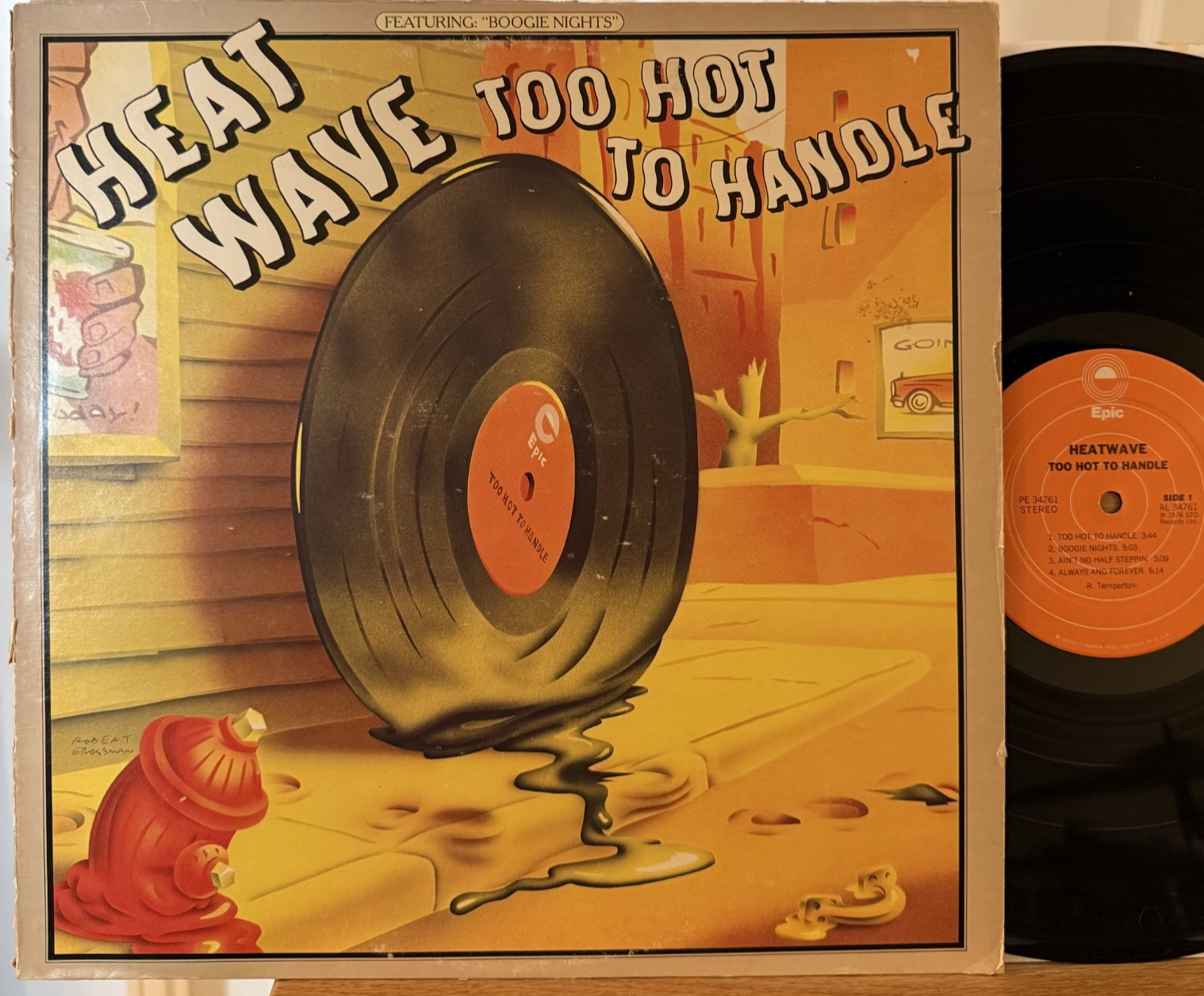 Heatwave Too Hot to Handle Vinyl LP Epic PE 34761 Boogie Nights 1st Pressing