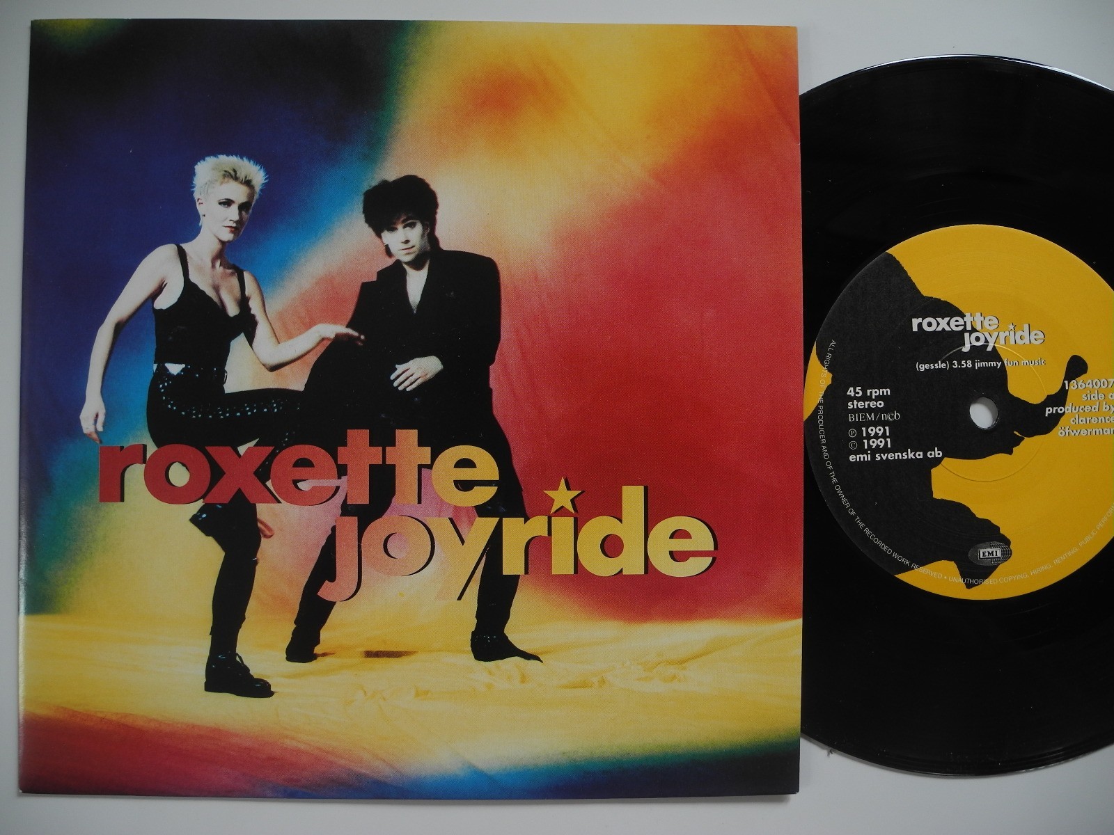 ROXETTE Joyride / Come Back 45 7" single 1991 Sweden Near Mint