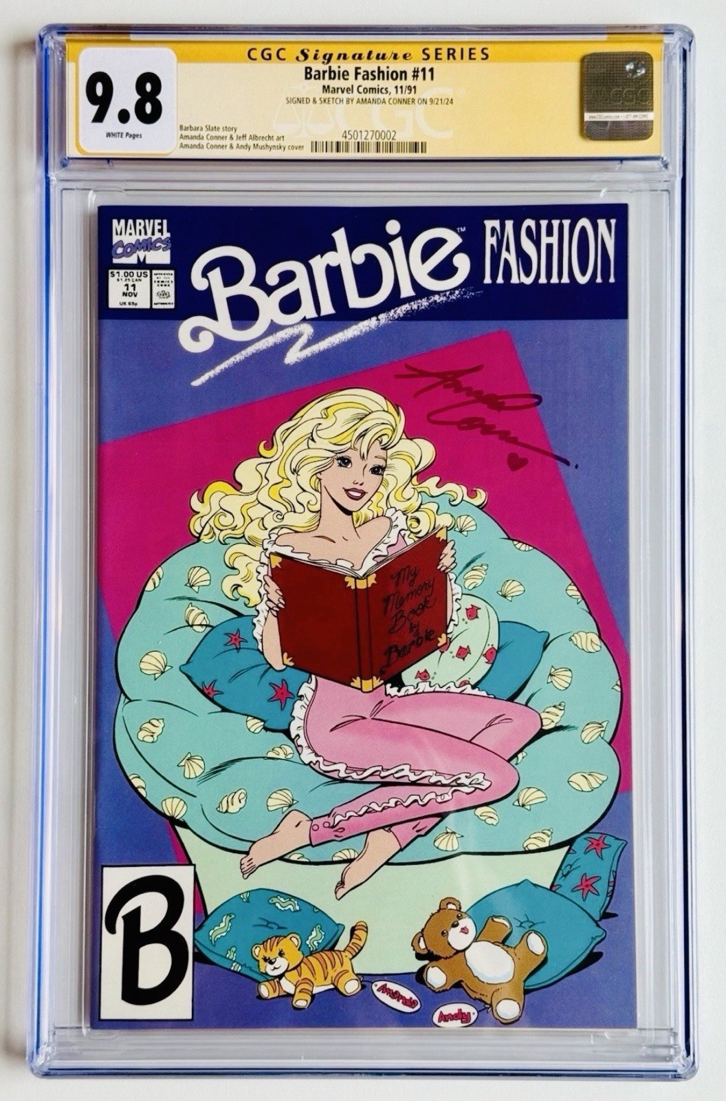 BARBIE FASHION #11 ◉ CGC 9.8 * BARBIE MOVIE 1994 * AMANDA CONNER * SS FIRMATO 👀