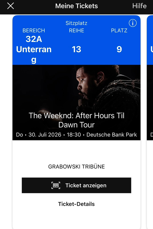2x The Weeknd Tickets Deutsche Bank Park Frankfurt 30.07