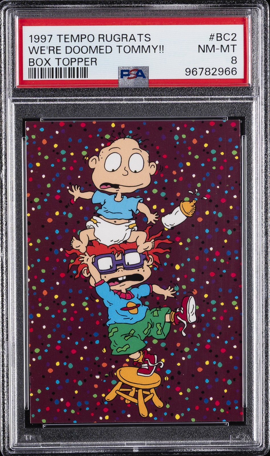 1997 TEMPO RUGRATS BOX TOPPER #BC2 WE'RE DOOMED TOMMY!! PSA 8