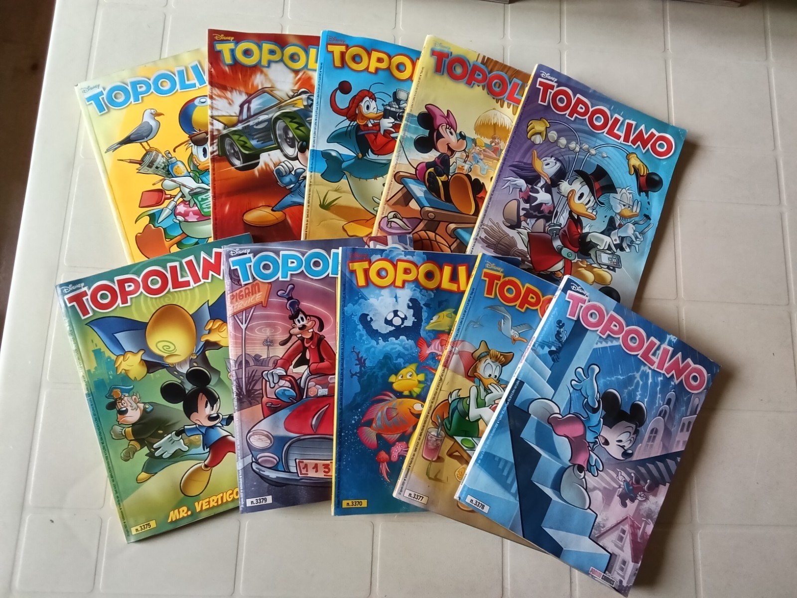 Topolino a 0,30 l'uno - lotto di 10 numeri dal 3370 al 3379
