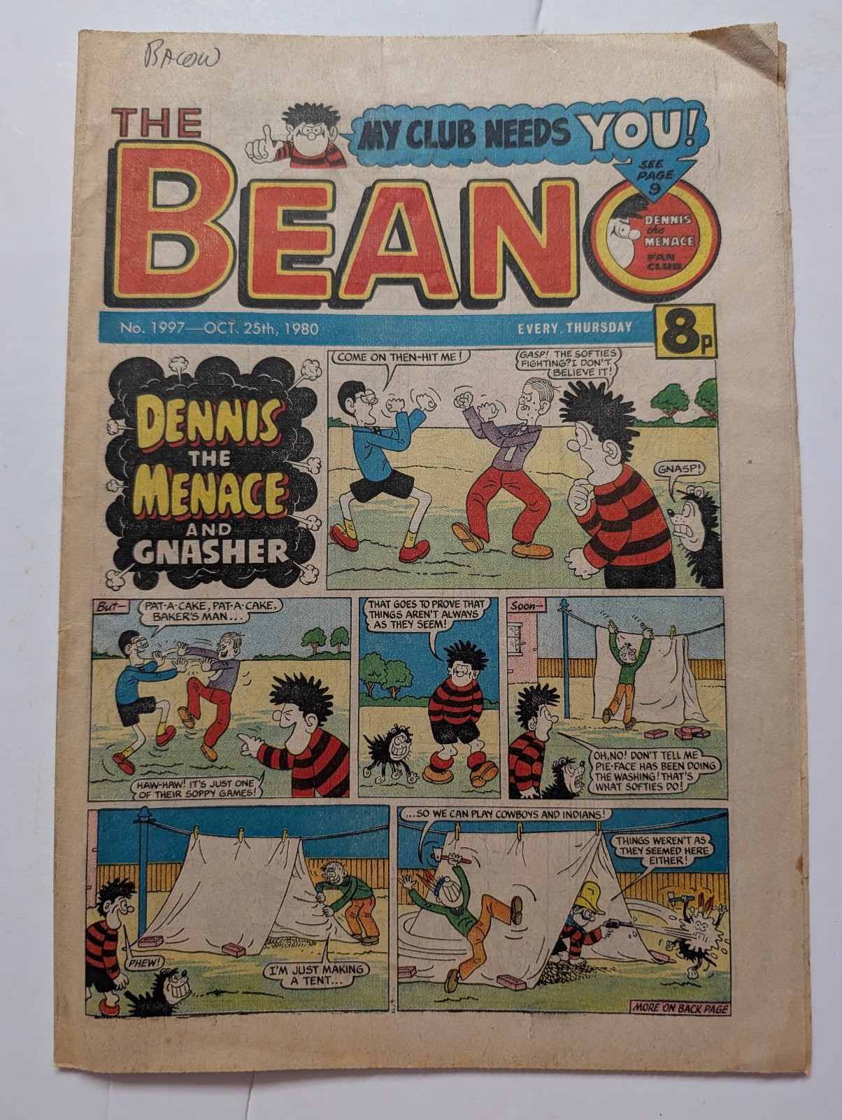 Beano Comic No 1997, October 25th 1980.