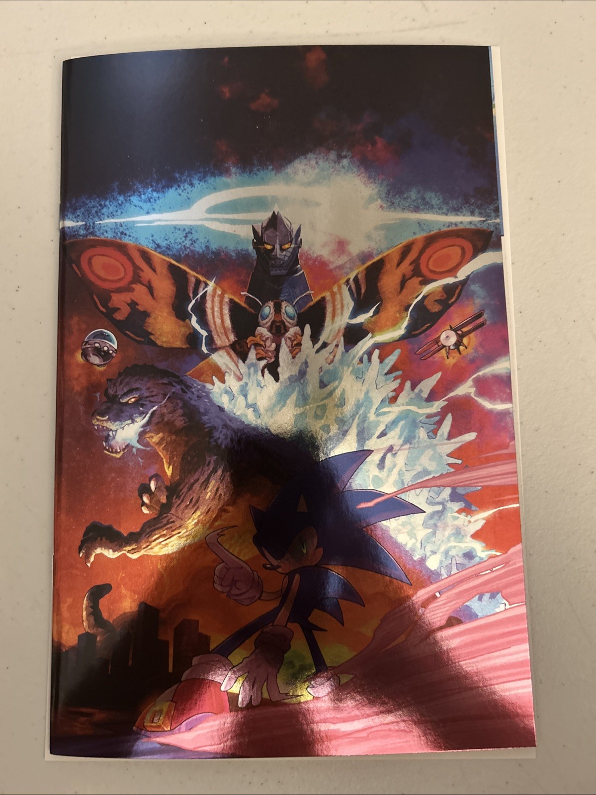 Sonic the Hedgehog x Godzilla #1 Miles Arq variante FOIL IDW Comics 2026 quasi nuovo