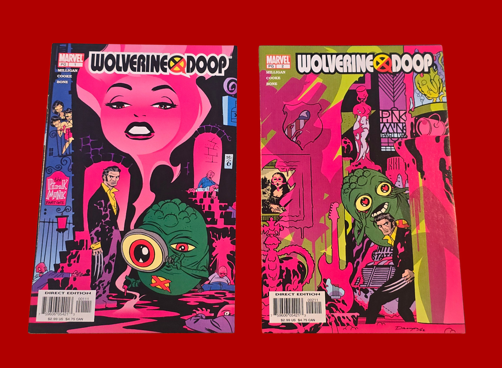Wolverine Doop #1-2 Set Completo Marvel 2003 Darwyn Cooke Cover Rosa Visone